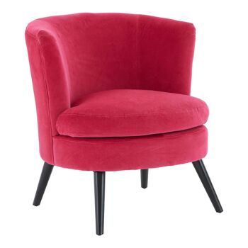 Round Plush Pink Cotton Velvet Armchair 2