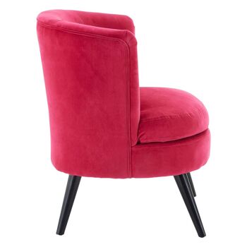 Round Plush Pink Cotton Velvet Armchair 3