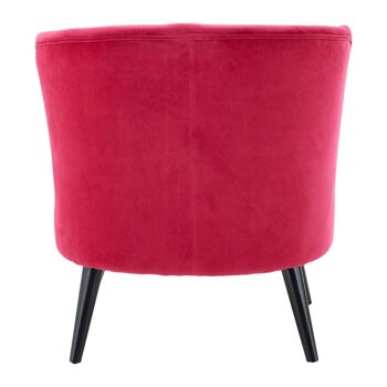 Round Plush Pink Cotton Velvet Armchair 4