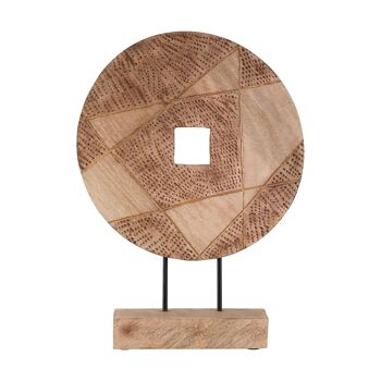 Elementi Round Natural Wooden Sculpture 1