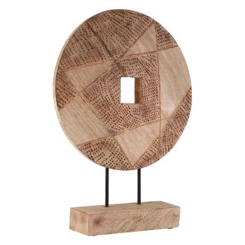 Elementi Round Natural Wooden Sculpture 2