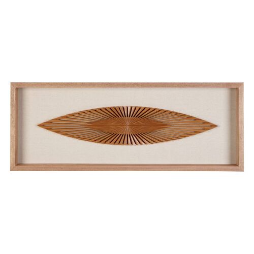 Framed Pointed Oval Wood Carving Wall Art