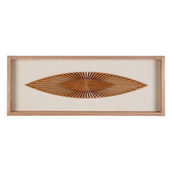 Framed Pointed Oval Wood Carving Wall Art 1