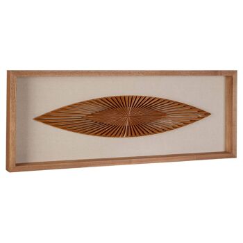 Framed Pointed Oval Wood Carving Wall Art 2