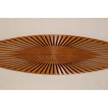 Framed Pointed Oval Wood Carving Wall Art 4