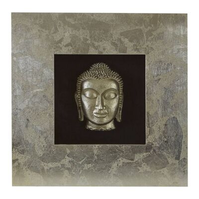 Framed Silver Buddha Wall Art