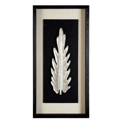 Framed Silver Leaf Carving Wall Art