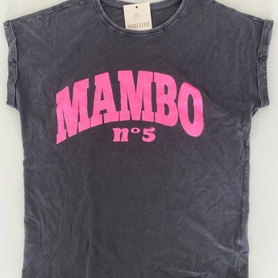 MAMBO ROSE M AMBO BLACK WASHED BLACK T-SHIRT