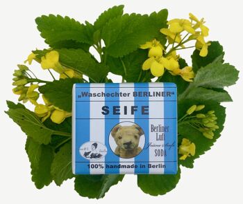 Savon artisanal à l'huile végétale "Genuine Berliner" au parfum frais d'agrumes et de menthe 1