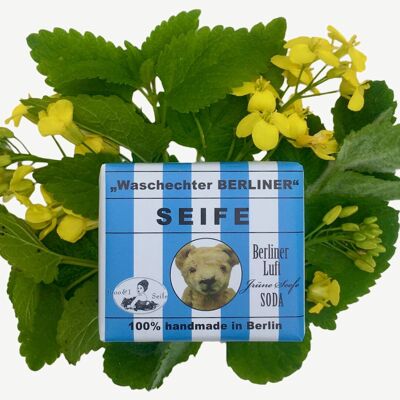 Savon artisanal à l'huile végétale "Washechter Berliner" au parfum frais d'agrumes et de menthe en S, M ou L