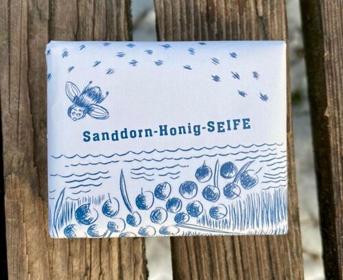 Handgemachte Sanddornhonig-Seife