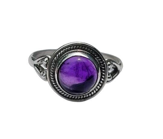 Unico anello vintage fatto a mano in argento sterling 925 con ametista viola