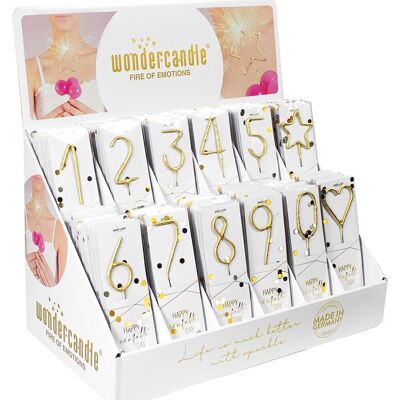 Assortiment de confettis dorés 144 Wondercandle® classic