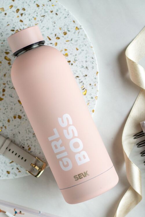 Water Bottle/Thermos - Girl boss (pink) 500 ml