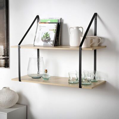 Extra deep wall shelf with 2 levels - D30cm