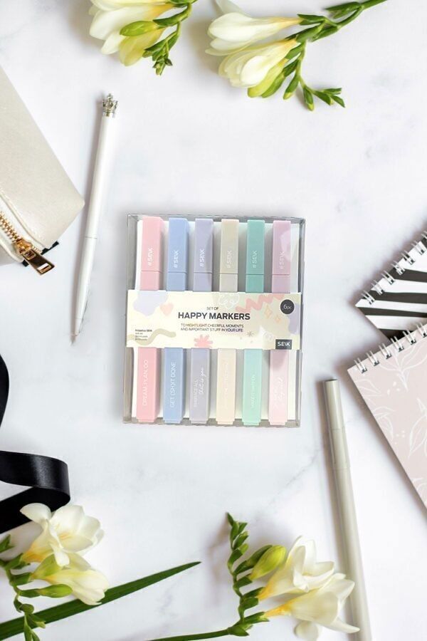 Happy markers - Mettez en valeur vos aventures avec des couleurs pastel (6pcs)