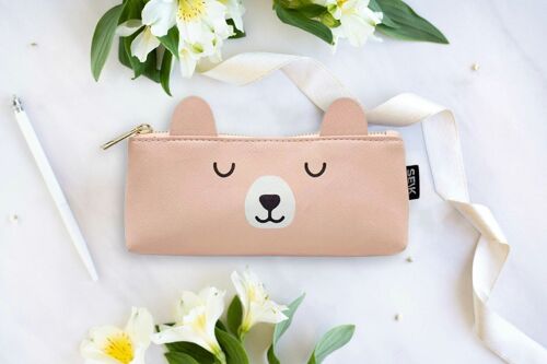 Pencil Case - happy bear (orange)