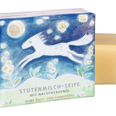Handmade mare's milk soap with evening primrose oil, fragrance-free