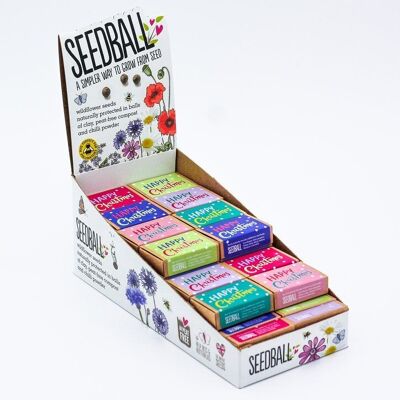 50 Happy Christmas Seed Boxes with Display Box
