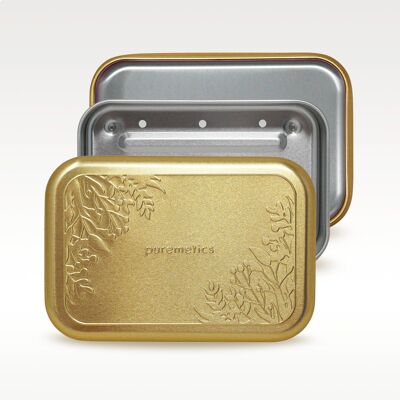 Portasapone con scolapiatti 'Matt Gold Floral'