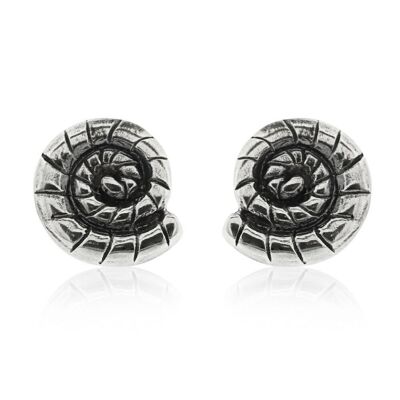 Sterling Silver Ammonite Stud Earrings and Presentation Box