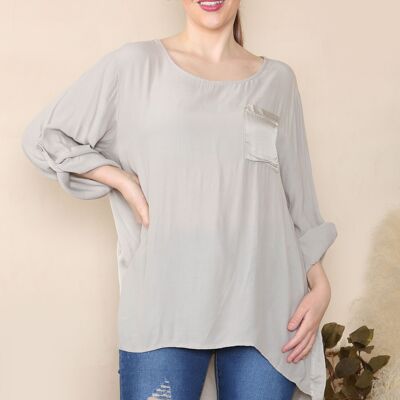 Casual Top with Satin Panel