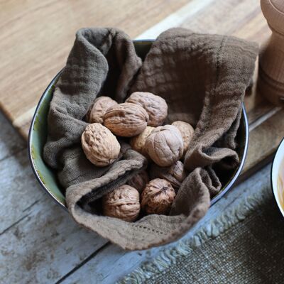 Set of 2 origin napkins 40x40cm in khaki cotton