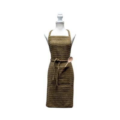 Origin apron h80cm in khaki cotton