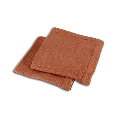 Set of 2 origin napkins 40x40cm in paprika cotton