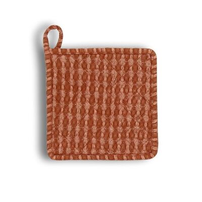 Original potholder 20x20cm in paprika cotton