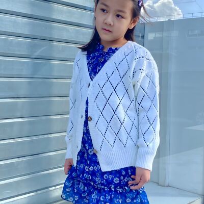 Openwork knit cardigan for girls