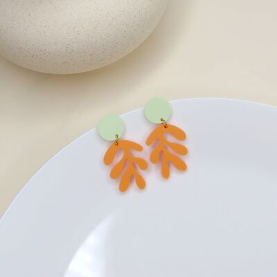 Matisse floral acrylic earrings in peach