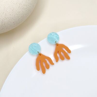 Matisse branch earrings made of acrylic in peach