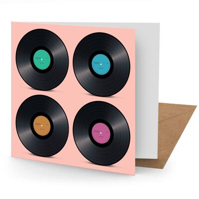 Vinyl-Schallplatten-Grußkarte (150 x 150 leer)