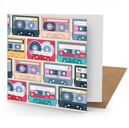 Cassette Tapes Greetings Card (150x150 blank)