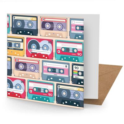 Cassette Tapes Greetings Card (150x150 blank)
