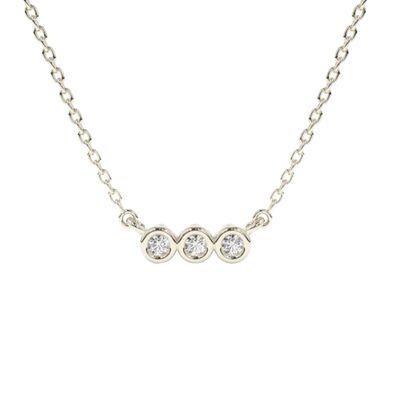Circinius 3 Diamond Bar Silver Necklace