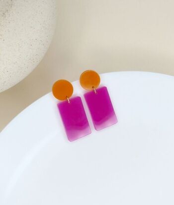 Boucles d'oreilles tendance lilas orange 2