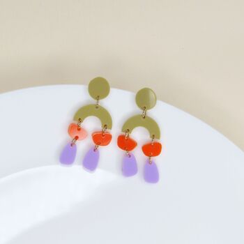 Boucles d'oreilles Ophélie en lilas orange 4