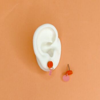 Boucles d'oreilles Dotty en acrylique rose glace orange 2