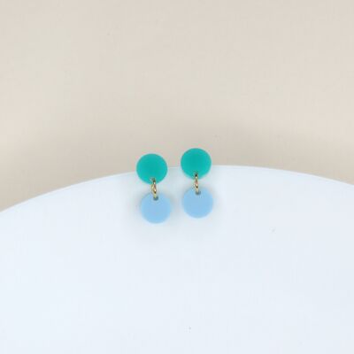 Boucles d'oreilles Dotty en acrylique bleu clair turquoise