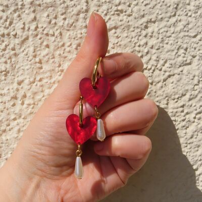 Boucles d'oreilles infiniment amoureuses - Boucles d'oreilles coeur