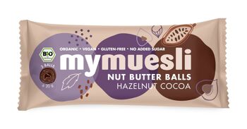 mymuesli Boules au Beurre de Noix, Cacao Noisette, boîte de 7, bio 2
