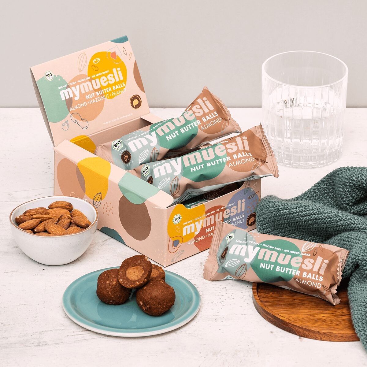 mymuesli Nut-Butter-Balls, Mandel, 7er Karton, bio