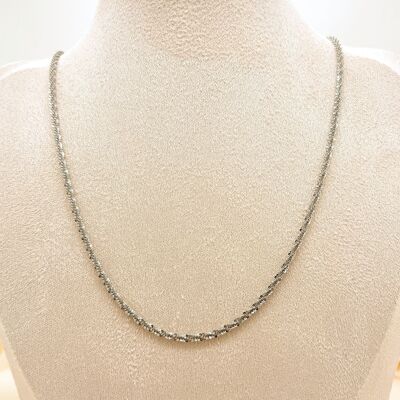 Silver wavy chain necklace