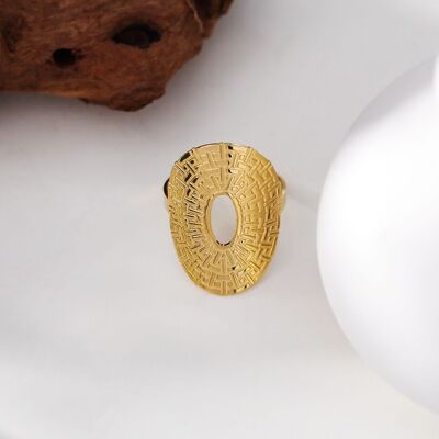 Thick circle adjustable golden ring