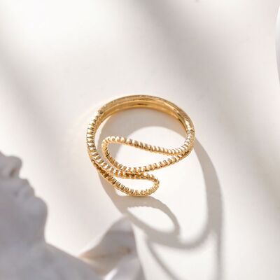Goldener Ring, verstellbar von den vorderen Umarmungslinien