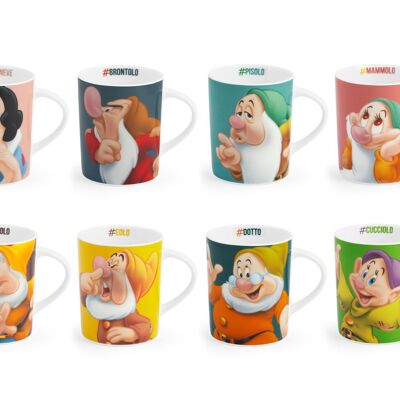 Set 12 mug Sette nani Hashtag Disney assortite 340 cc