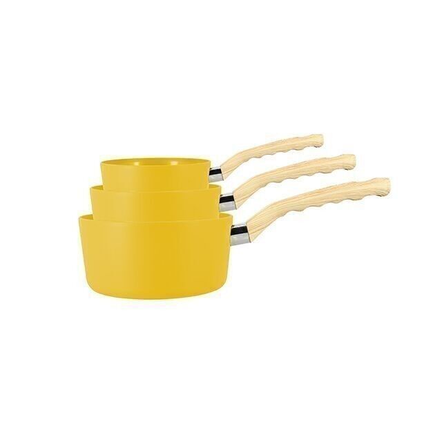 Buy wholesale Set of 3 saffron saucepans compatible aluminum