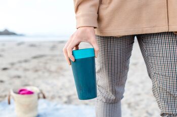 Tasse circulaire 12 oz Black-Aqua Beach Waste (1 x pack 8) Tasse à café réutilisable durable 2